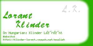 lorant klinder business card